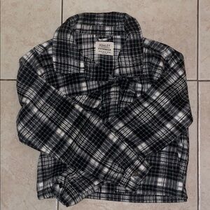 Black & White Cropped Plaid Jacket